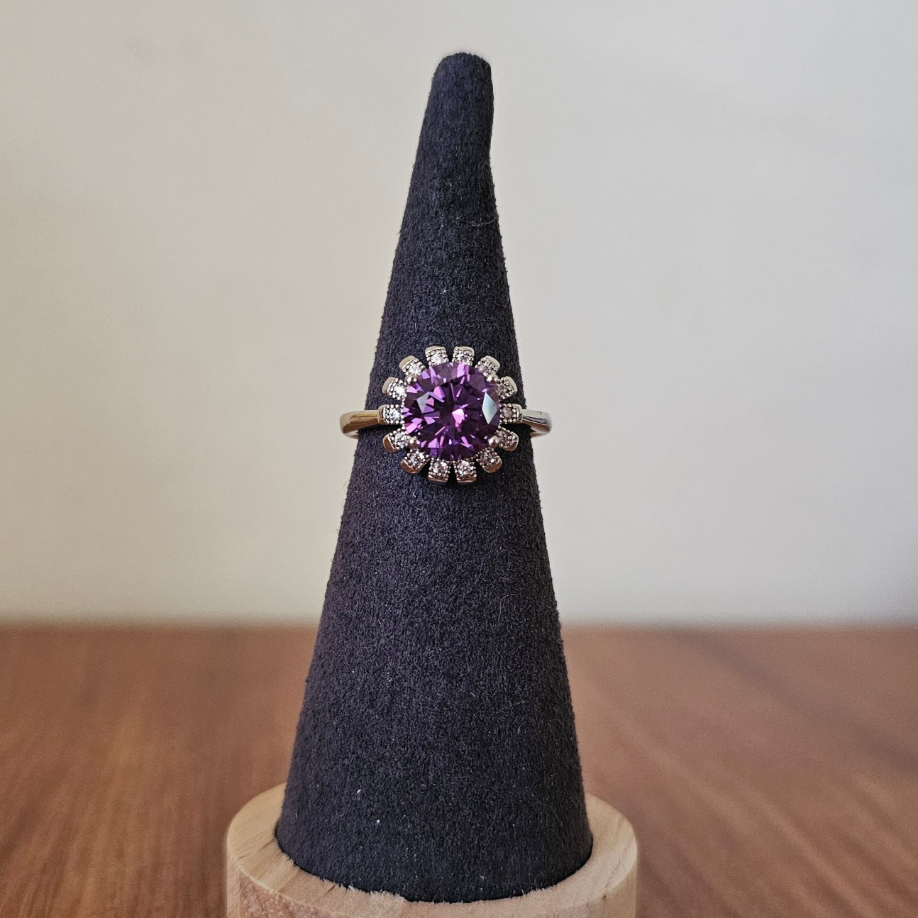 Gem Ring - Purple on Silver