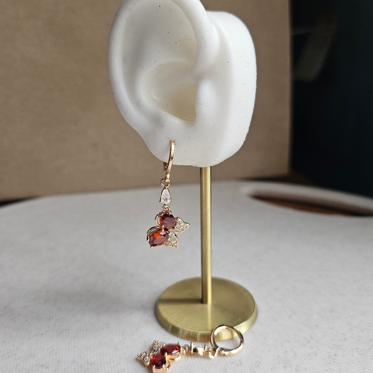 Flutter Drop Earrings Red