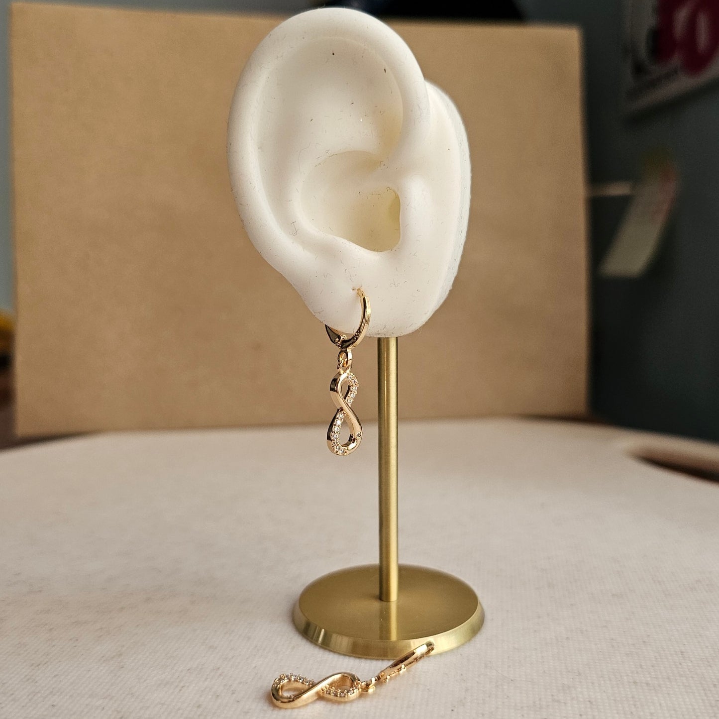Infinity Drop Earrings Gold