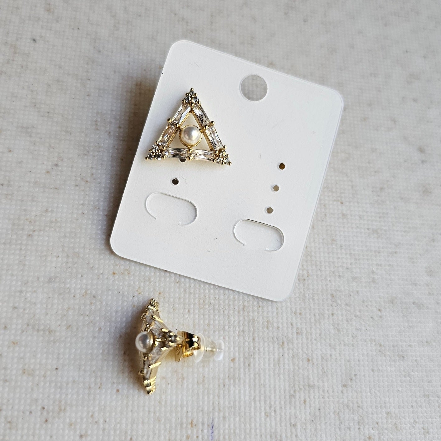 Triangle Pearl Stud