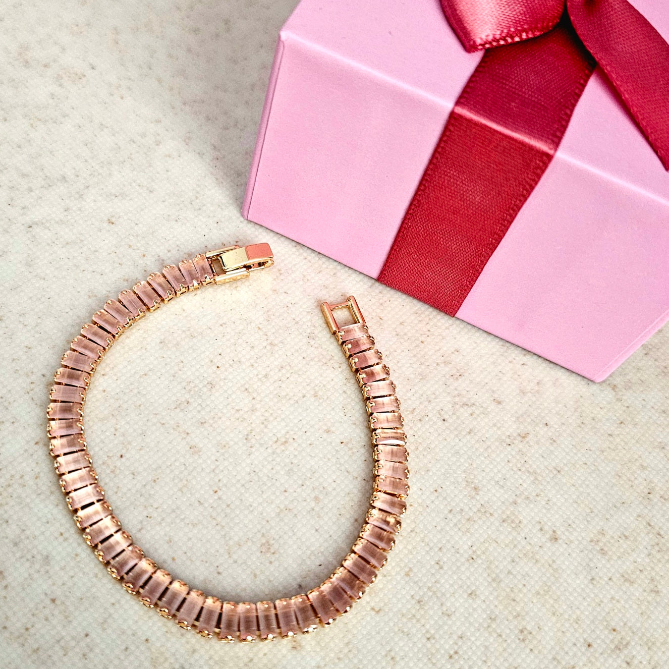 Tennis Bracelet - Pink Matte