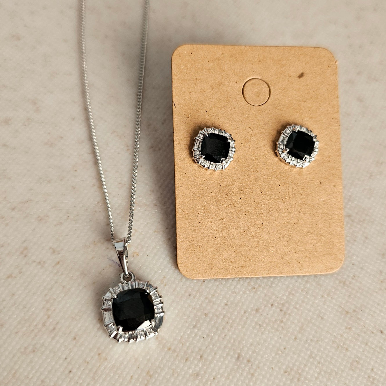 Black Stone Set Silver