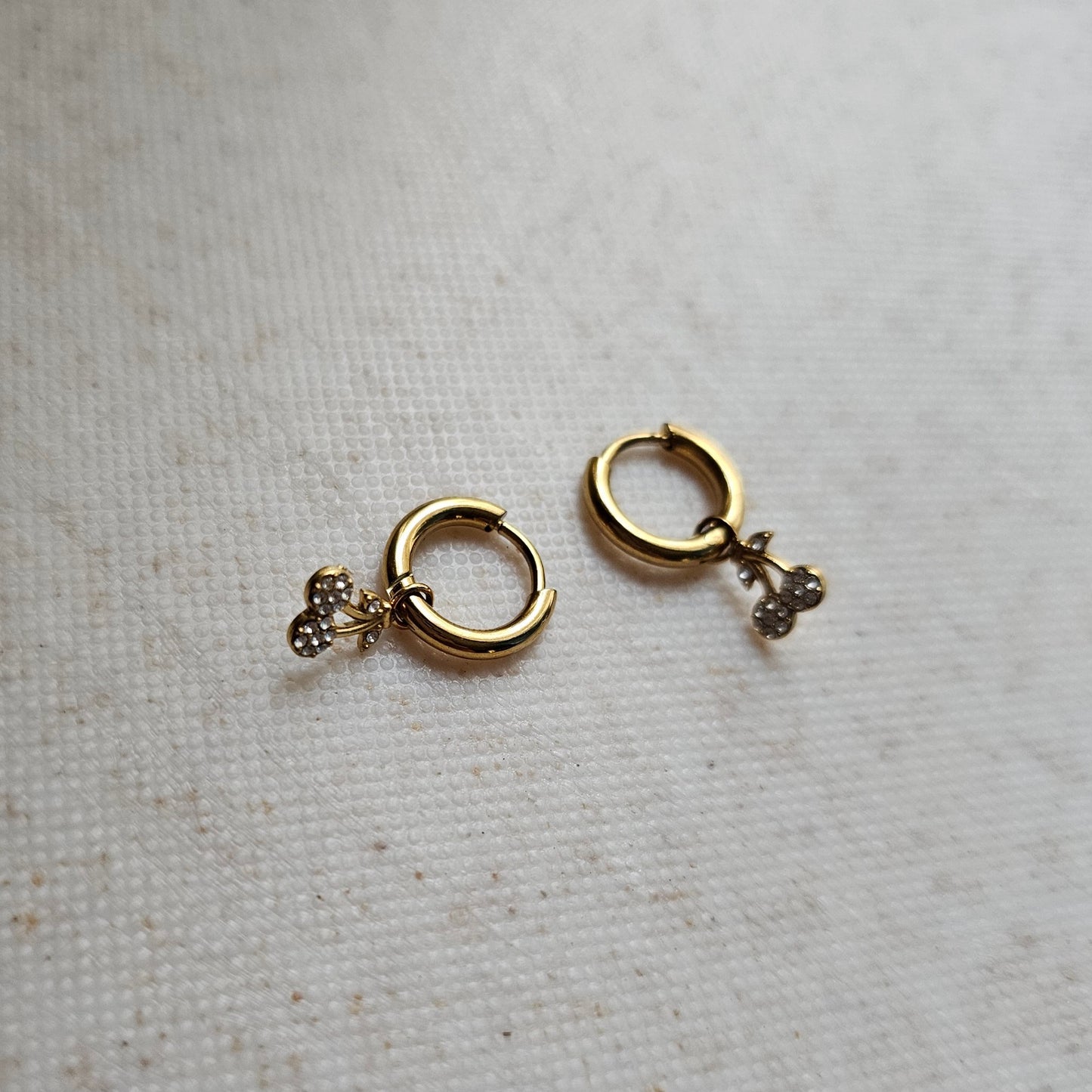 Cherry Huggie Hoops