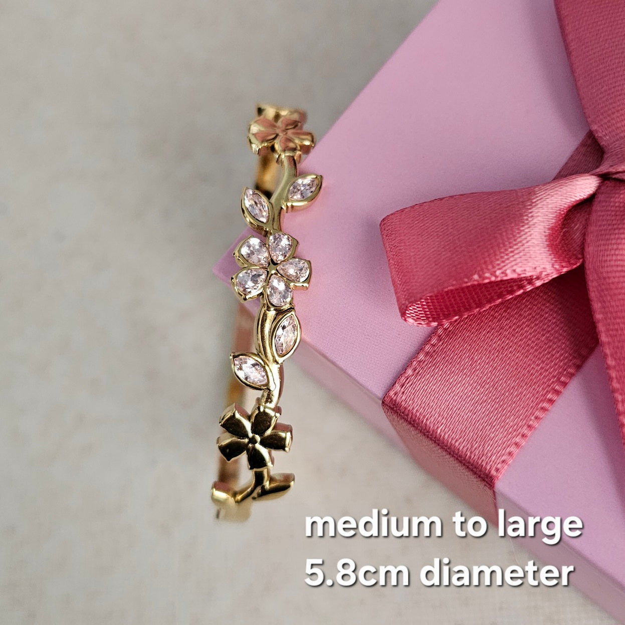 Pink Flower Bangle