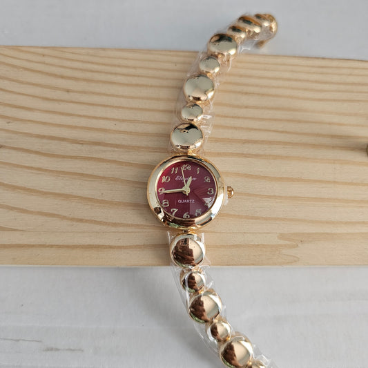 Round Face Red Watch