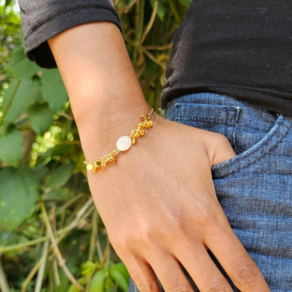 White Bead Bracelet