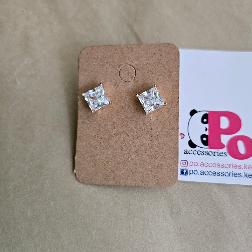 Clear Square Studs - Large