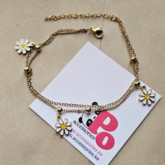 Daisy Anklet Gold