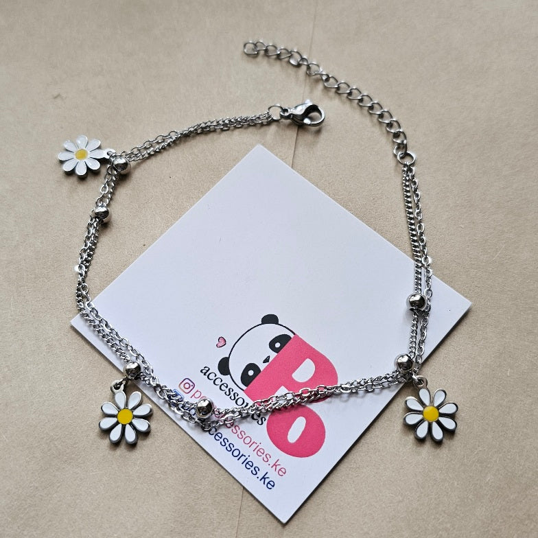 Daisy Anklet Silver