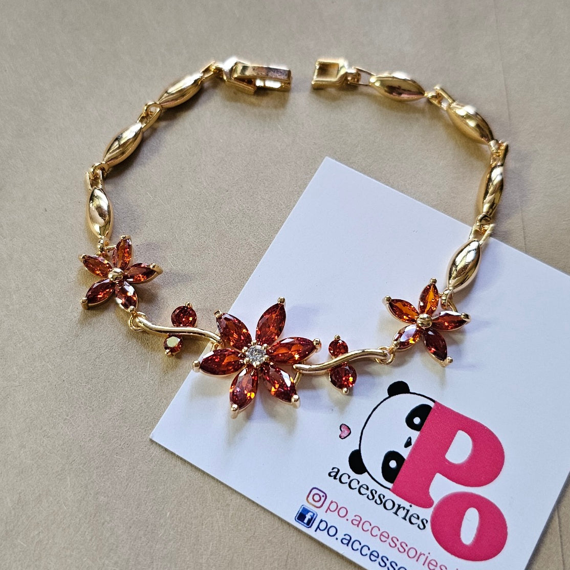 Flower Bloom Bracelet - Red