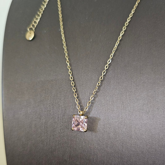 Sparkle Dainty Necklace - Pink