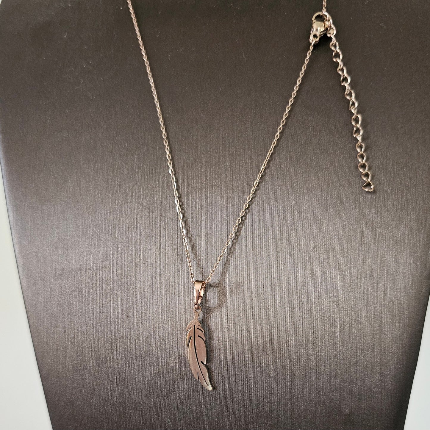 Rose Gold Feather Necklace