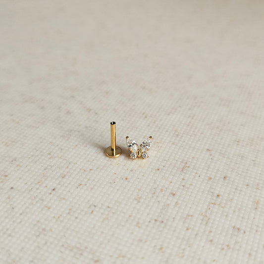Butterfly Shimmer Flat Back Stud (each)