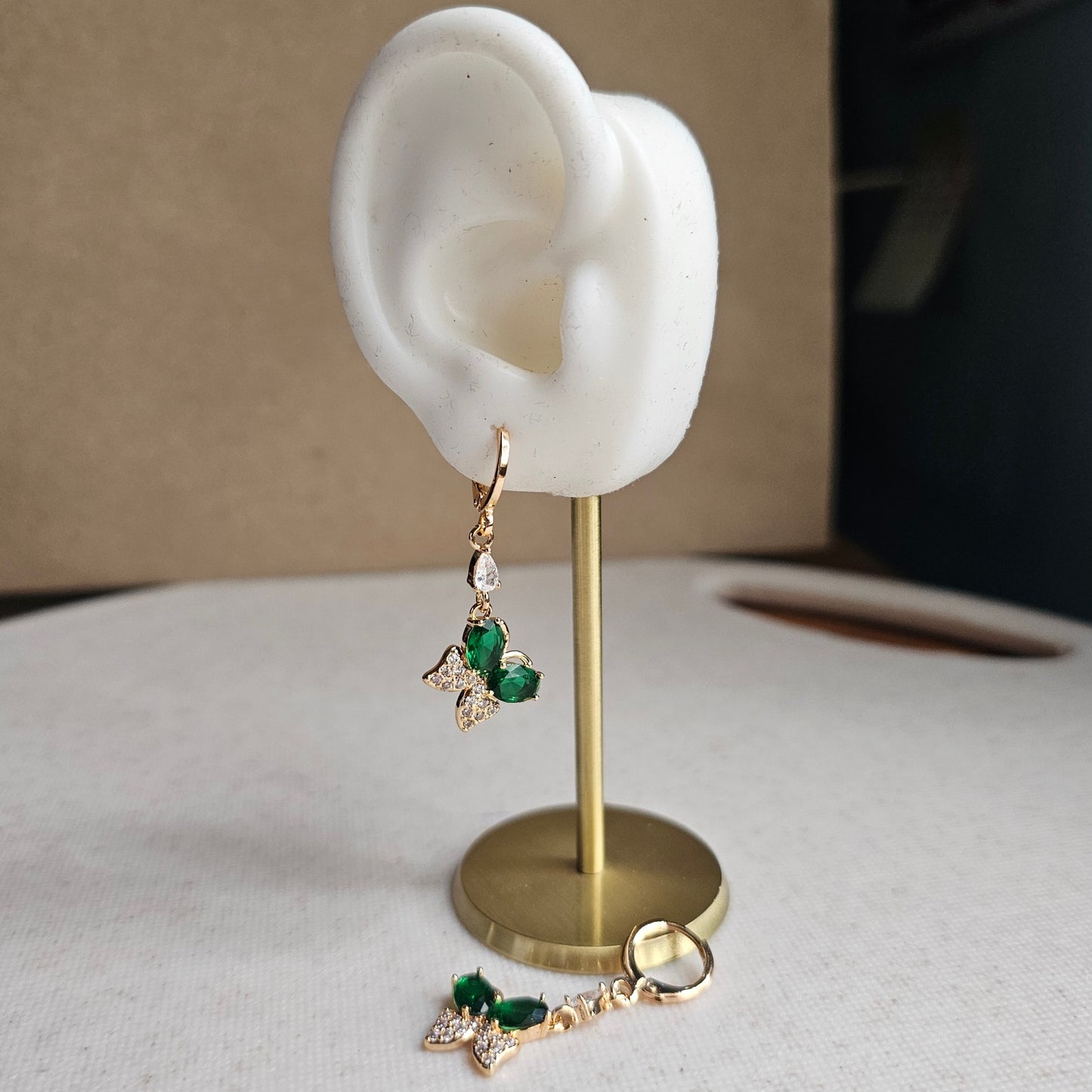 Flutter Drop Earrings Green
