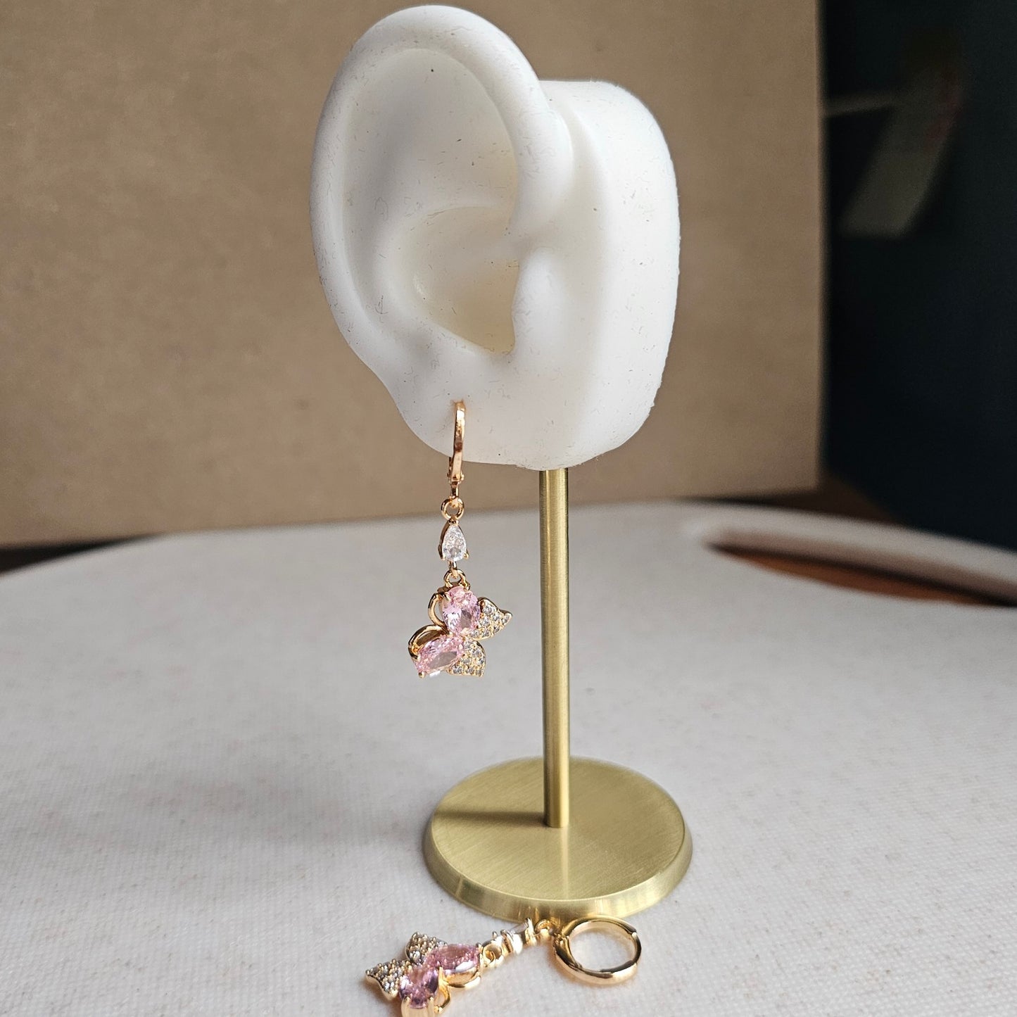 Flutter Drop Earrings Pink