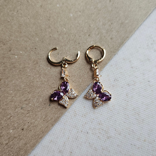 Flutter Drop Earrings Purple
