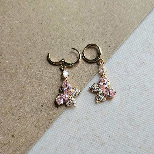 Flutter Drop Earrings Pink