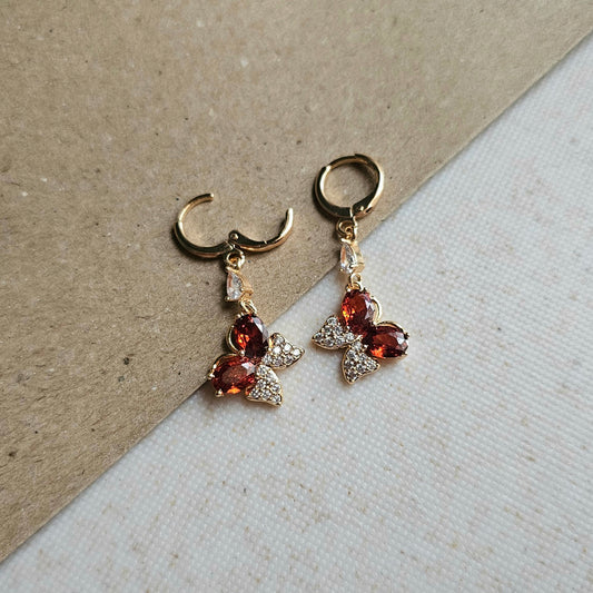 Flutter Drop Earrings Red