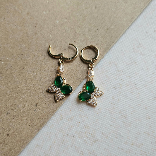 Flutter Drop Earrings Green