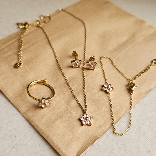 Dainty Flower Combo Set - Pink