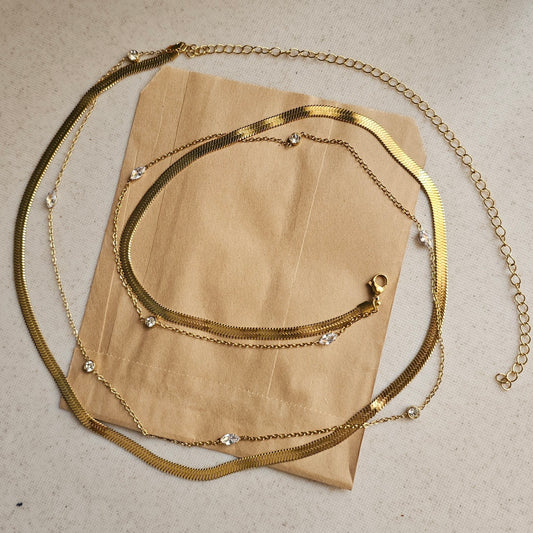 Layered Flat Waist Chain