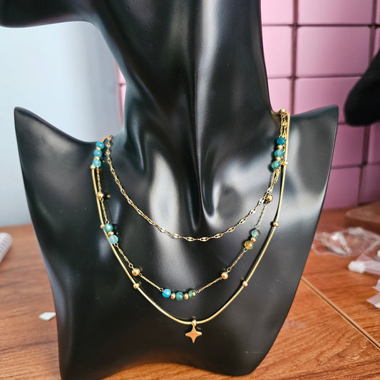 Ocean Triple Layered Necklace