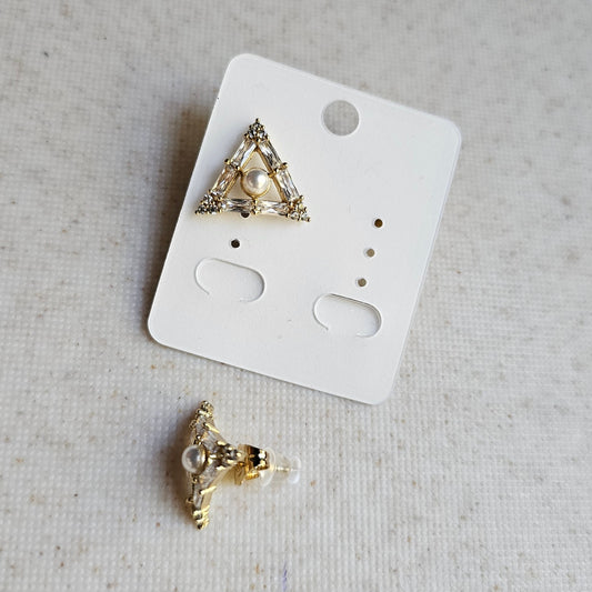 Triangle Pearl Stud