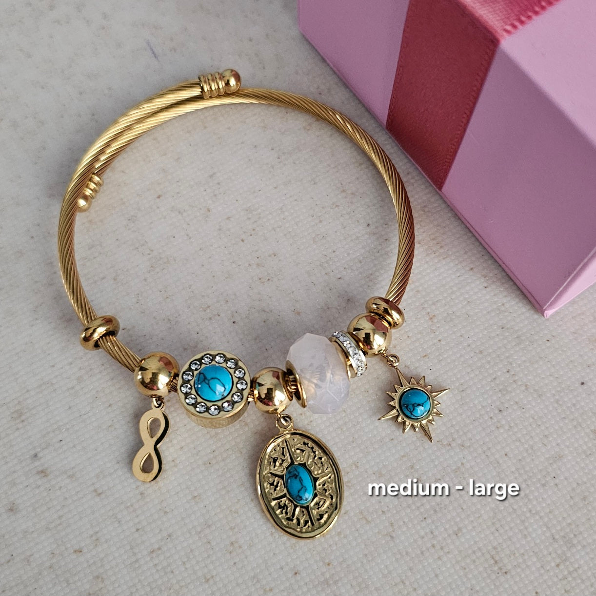 Turquoise Charm Bangle