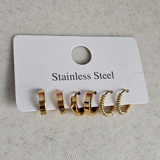 Gold Hoops Set