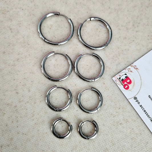Plain Hoops - Silver
