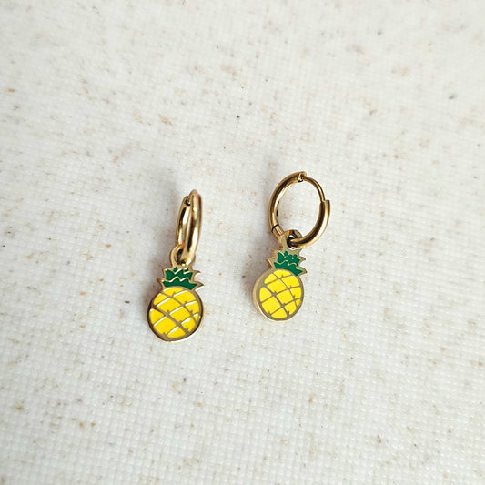 Pineapple Huggy Hoops Gold