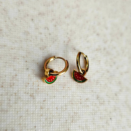 Water Melon Huggy Hoops Gold