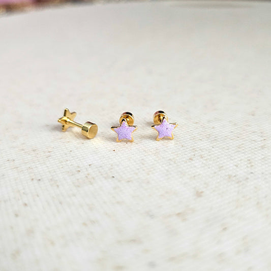 Star Baby Studs - Purple