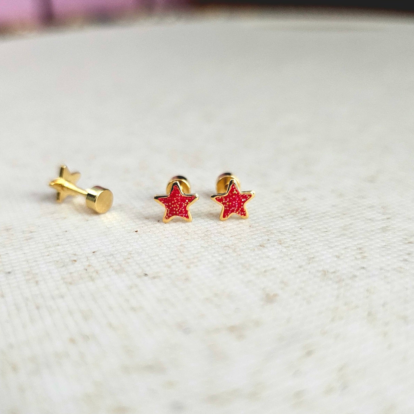 Star Baby Studs - Red