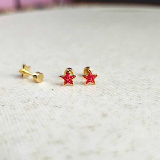 Star Baby Studs - Red