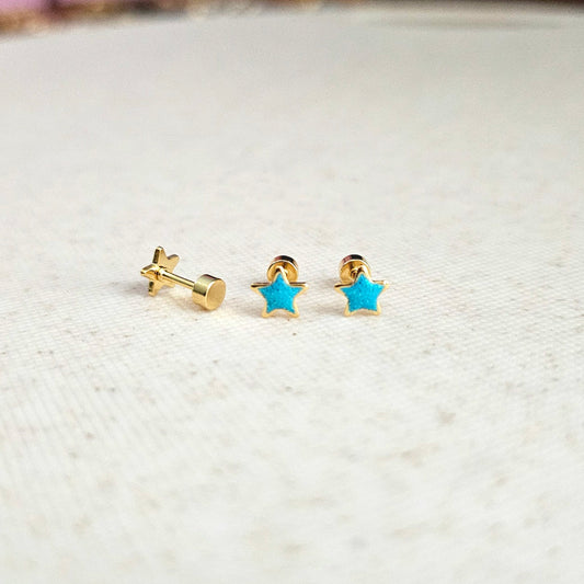 Star Baby Studs - Blue