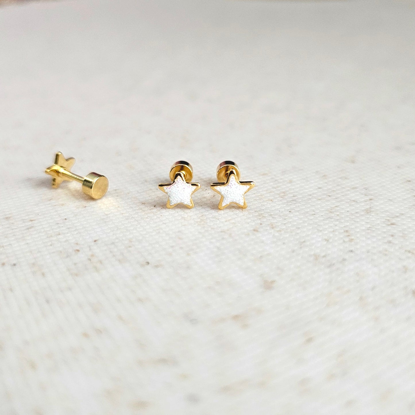 Star Baby Studs - White