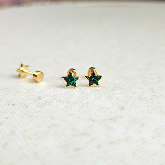 Star Baby Studs - Green