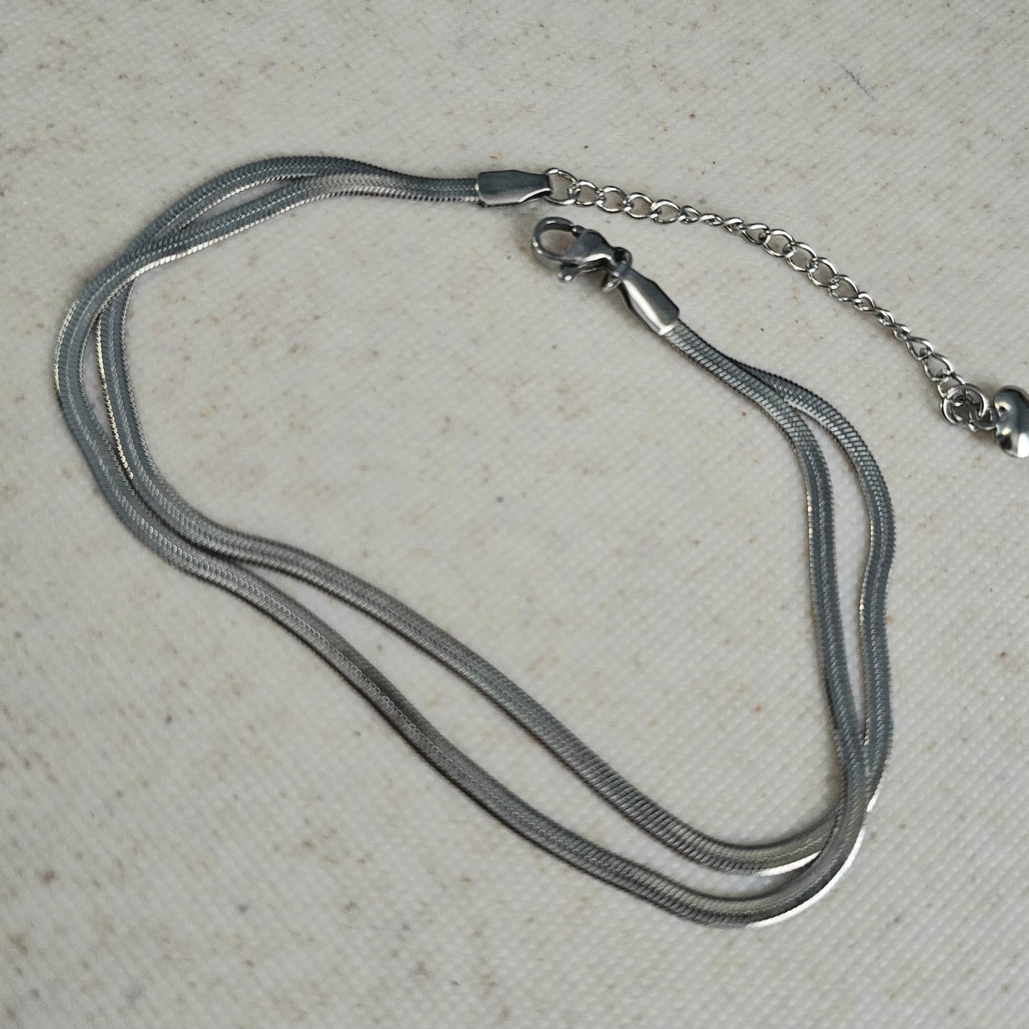 Simple Layered Anklet Silver
