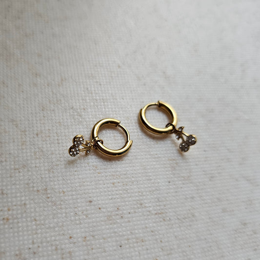 Cherry Huggie Hoops