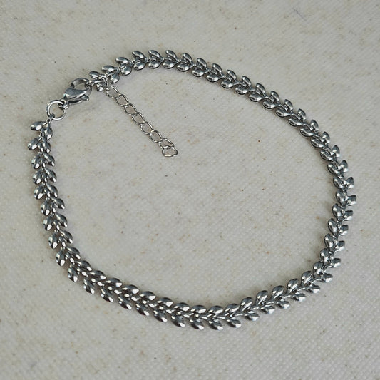 Leaf Anklet Silver