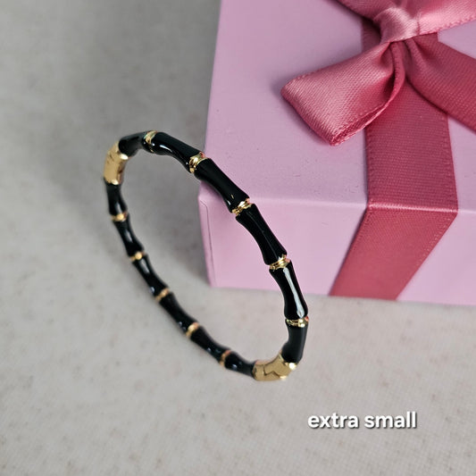 Bamboo Bangle Black -Small