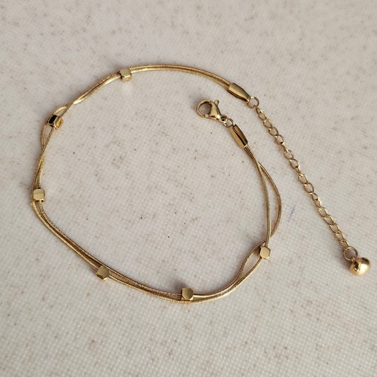 Squares Double Anklet