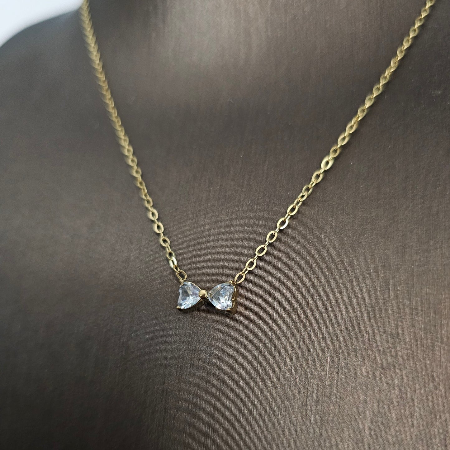 Little Bow Necklace - Clear