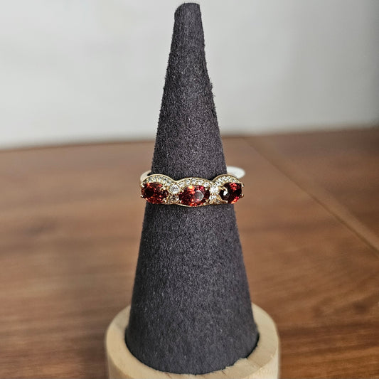 Trio Stone Ring - Red
