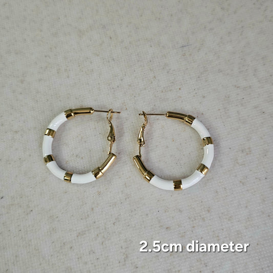 Bamboo Hoops White