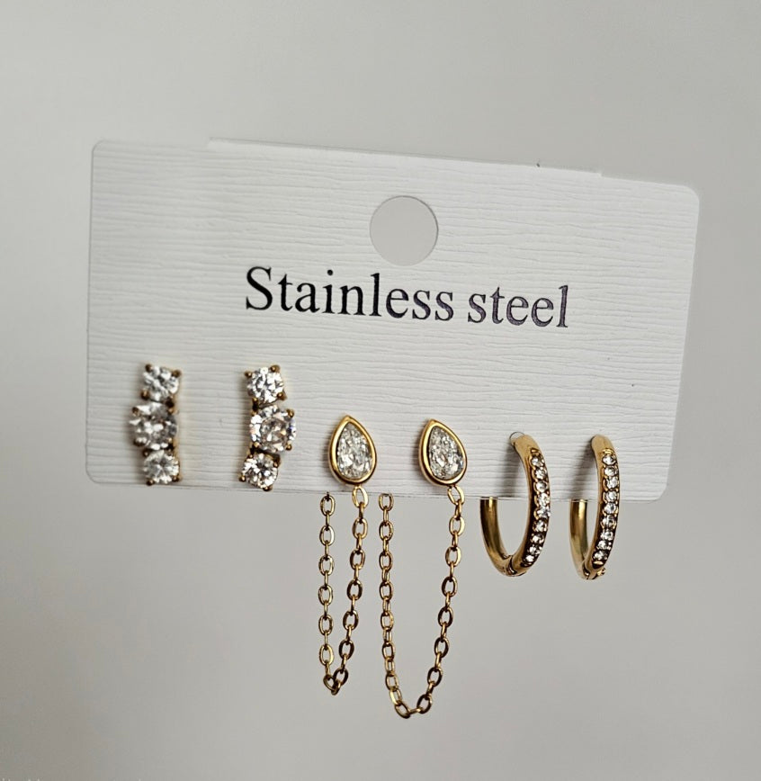 Chain Drop Earrings Sets