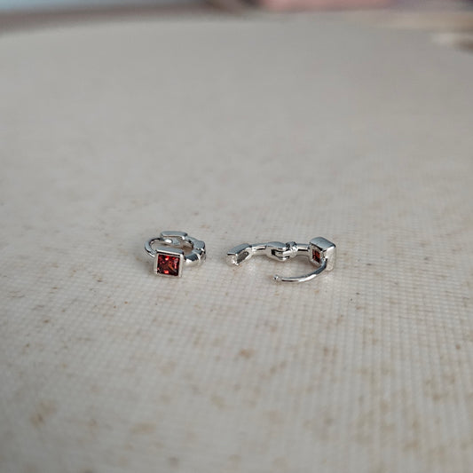 Silver Red Baby Huggie