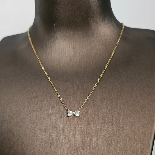 Little Bow Necklace - Clear