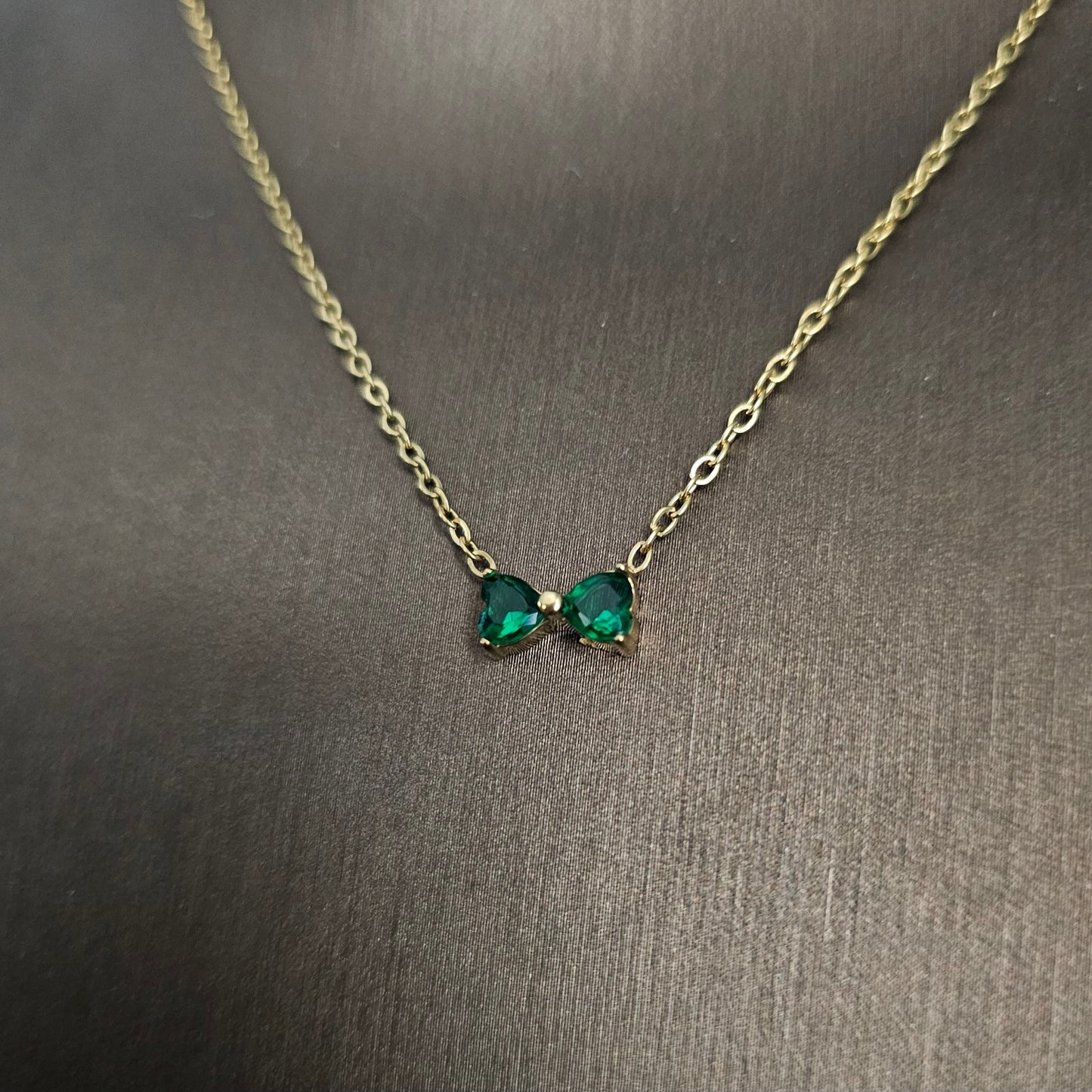 Little Bow Necklace - Green